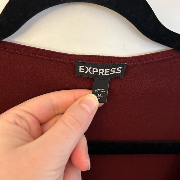 Express size medium burgundy red shirt - Picture 5 of 9
